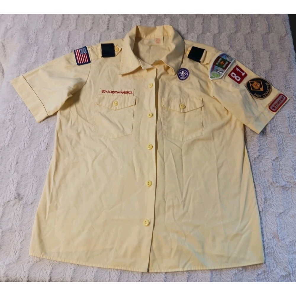 Vintage Boy Scouts of America Yellow Shirt 90s Yosemite Womens Size Large USA